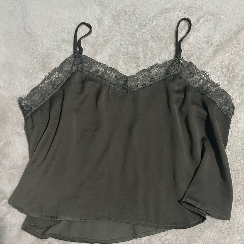 Women's Lace-Trim Slip Cami Tank Top - green